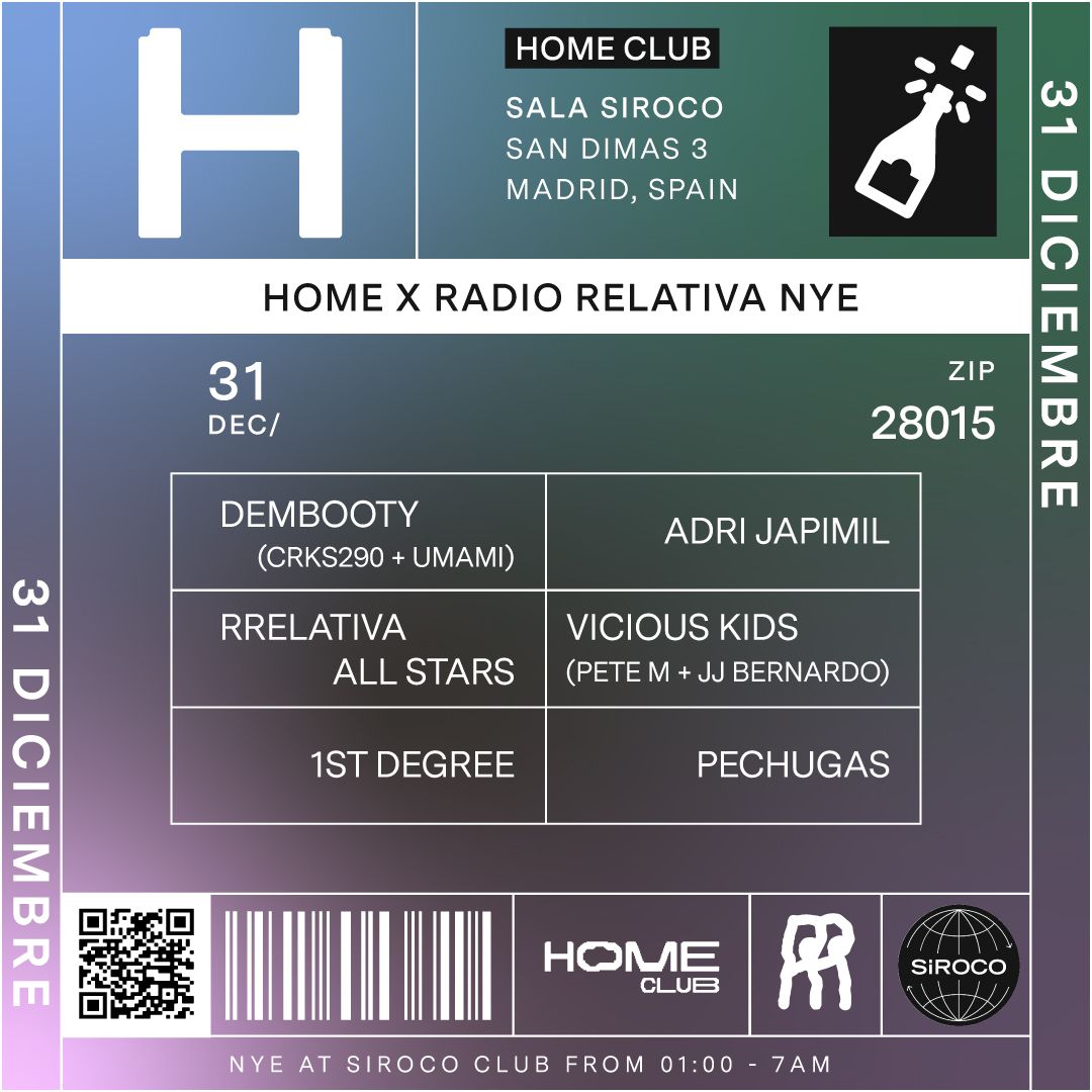Fin de Año. Home is in the R: RRelativa All Stars + Adri Japimil + CRKS290 & Umami (Dembooty)