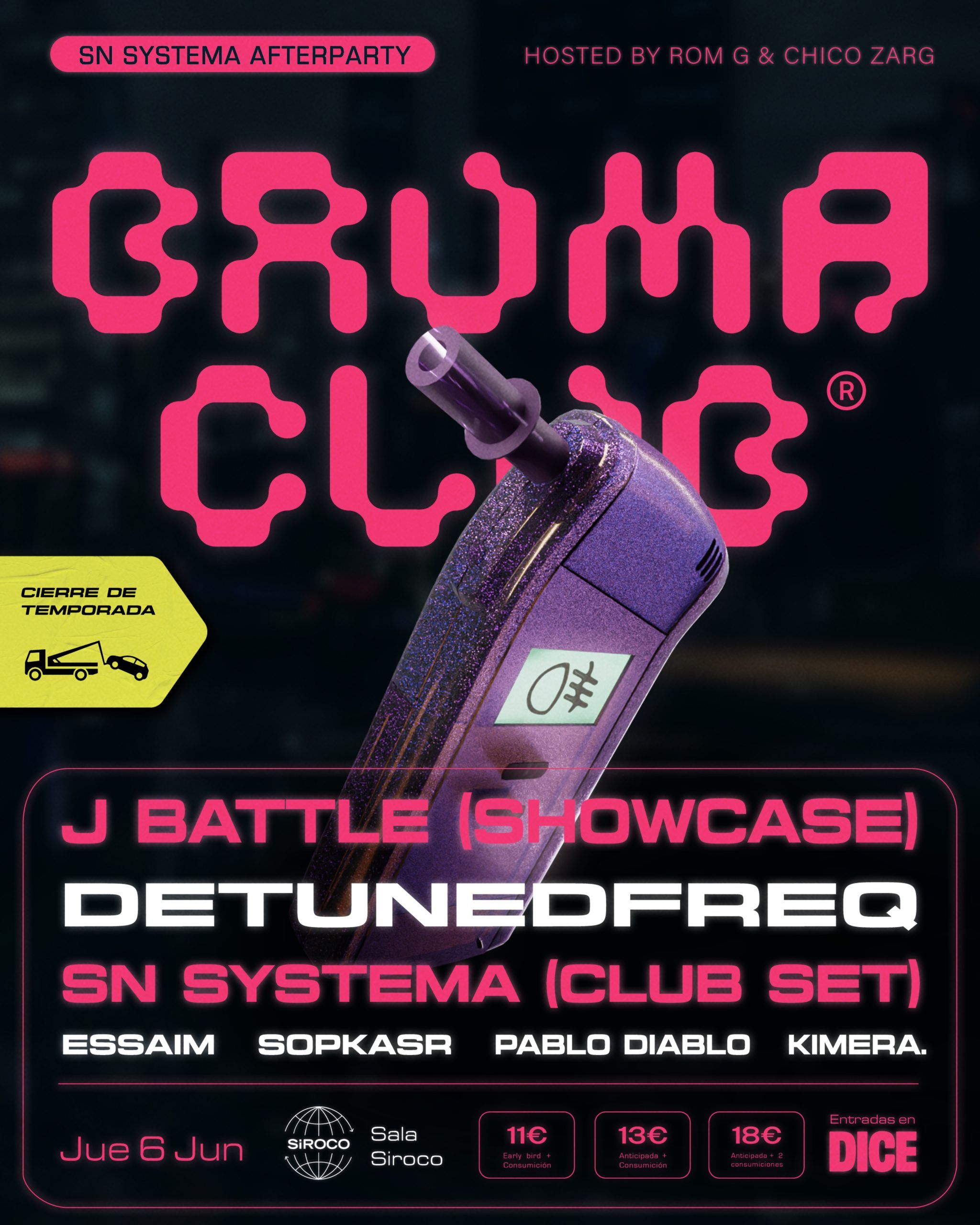 Bruma: j Battle (showcase) + detunedfreq + SN Systema (club set) + Essaim  + Sopkasr + Pablo Diablo + Kimera