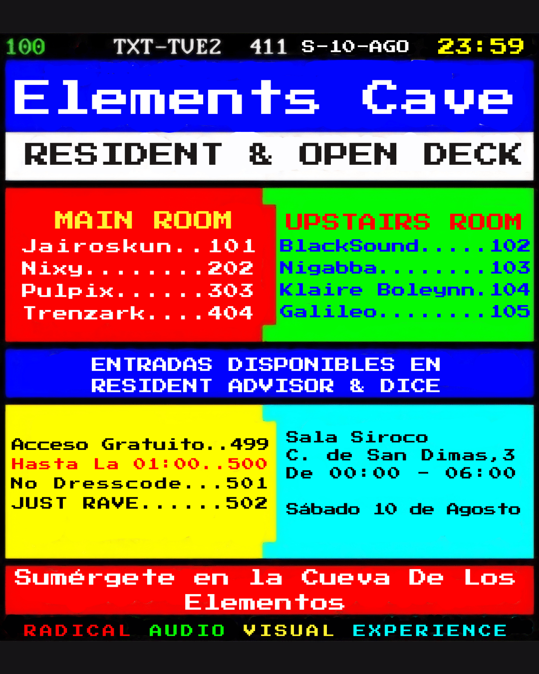 Element Cave: Jairoskun + Nixy + Trenzark + Pulpix