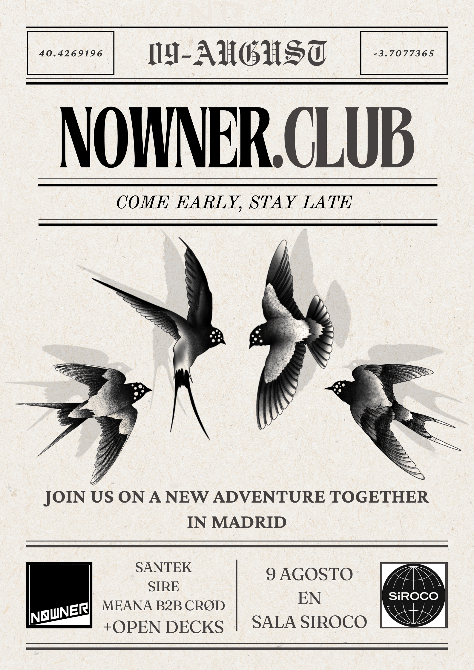 Nowner: Santek + Sire + Meana b2b Crod