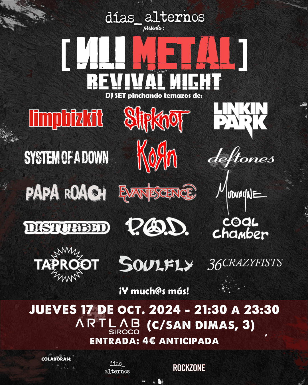 días alternos' nu metal revival night