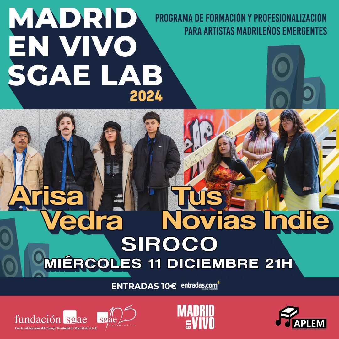 MADRID EN VIVO-SGAE LAB: Arisa Vedra + Tus Novias Indie