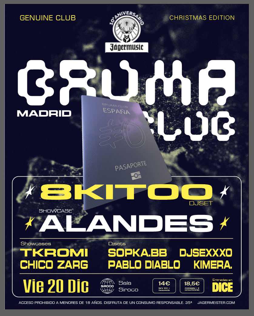 Bruma: 8Kitoo + Alandes+  Bruma Gang (DJ Sexo, Pablo Diablo,  tkromi, kimera, Chico Zarg, Sopka.bb)