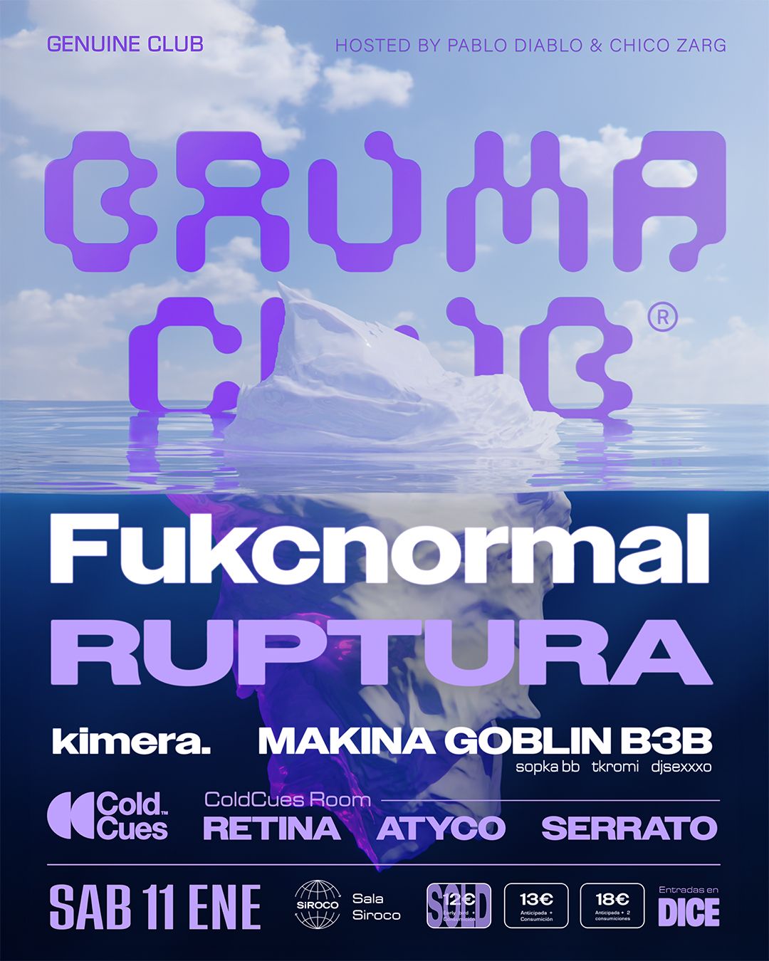 Bruma Club w/ ColdCues: Serrato + Retina + Atyco