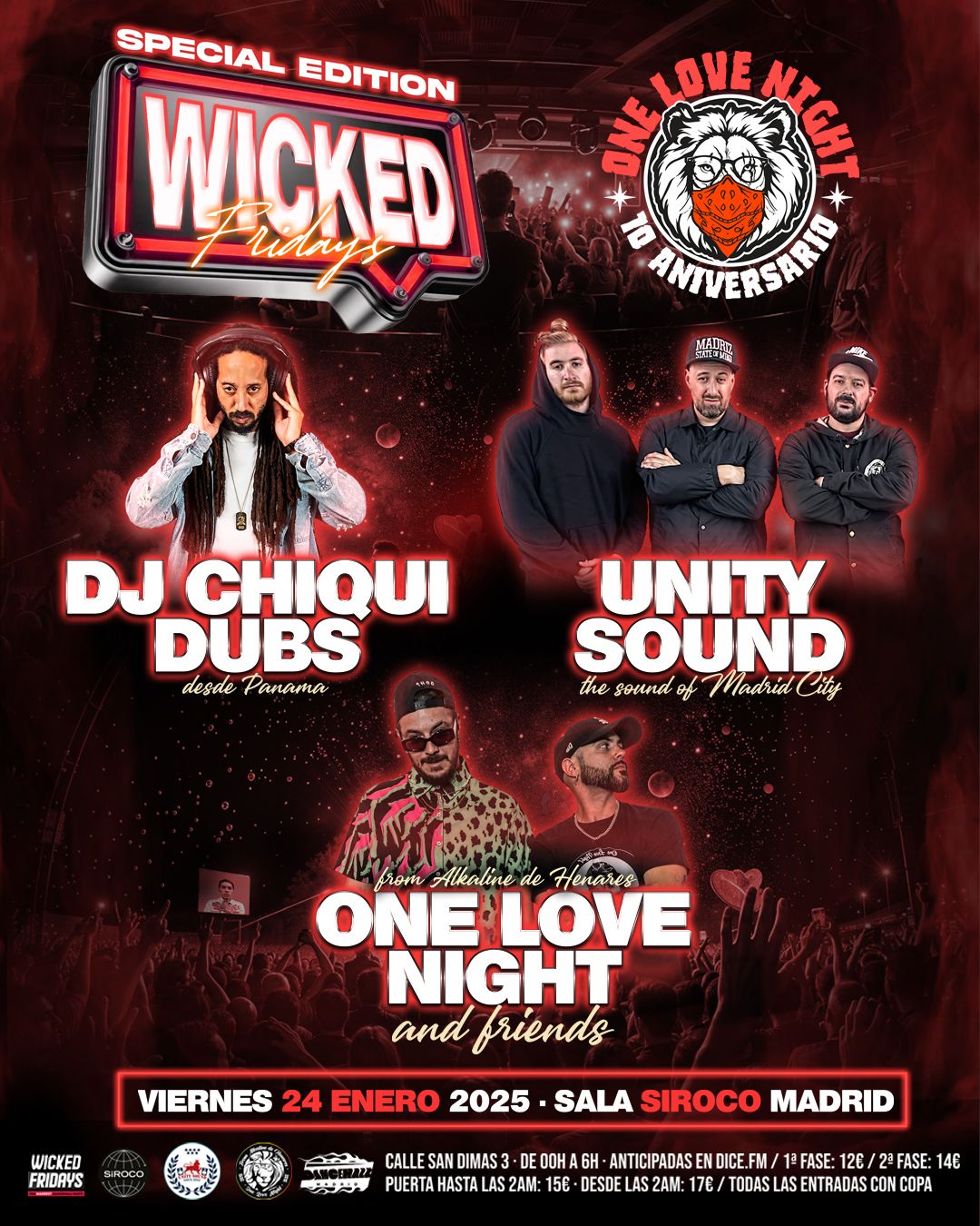 Wicked Fridays: Dj Chiquidubs + One love night Sound + Unity Sound