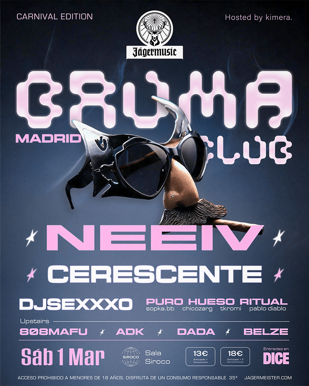 Jagermusis presenta Bruma: Belza + Dada + ADK & 808mafu