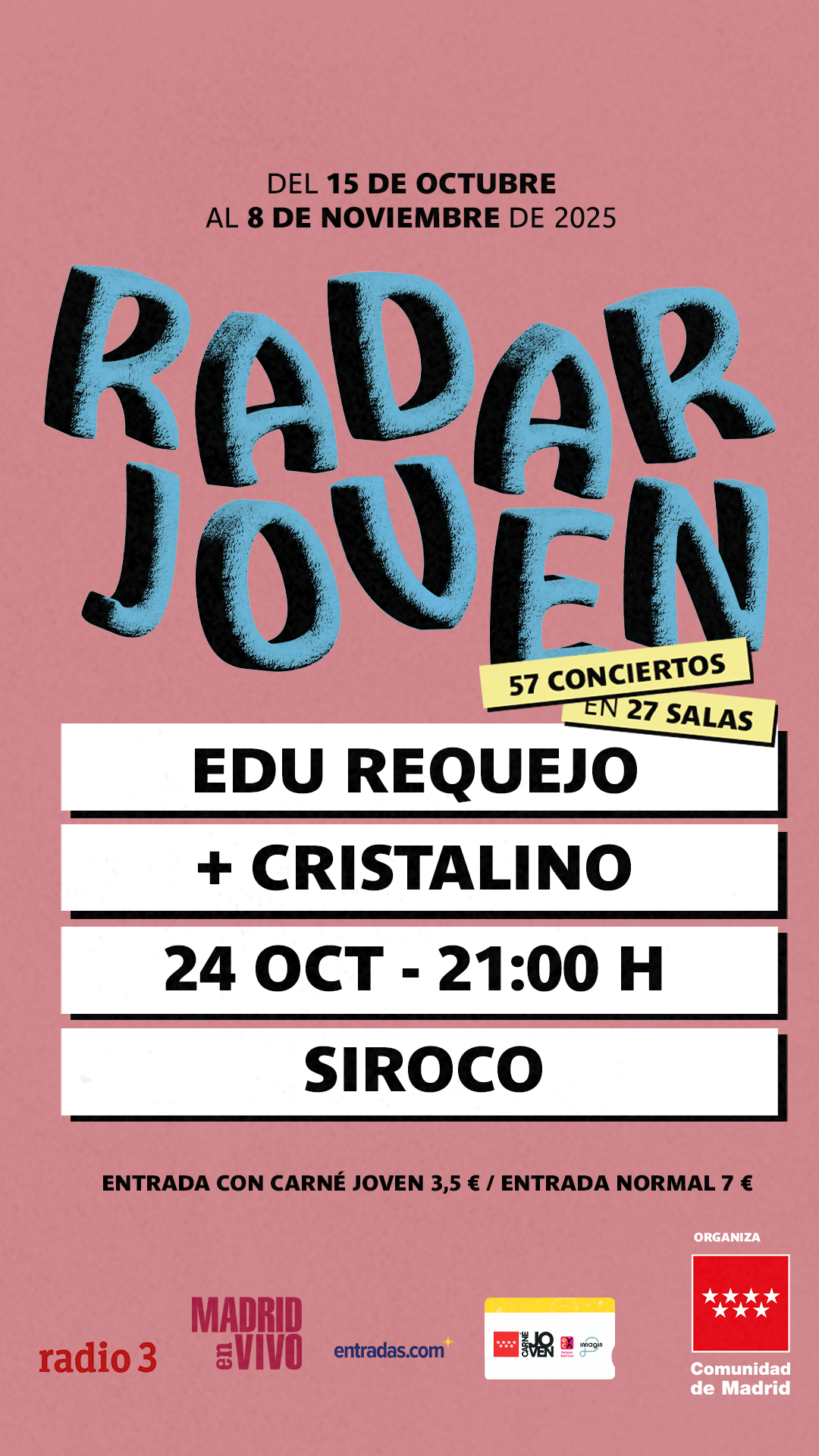 Radar joven presenta: Edu Requejo + Cristalino