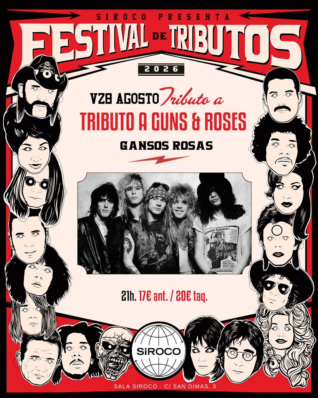 Festival de Tributos:  Gansos Rosas. Tributo a Guns & Roses.