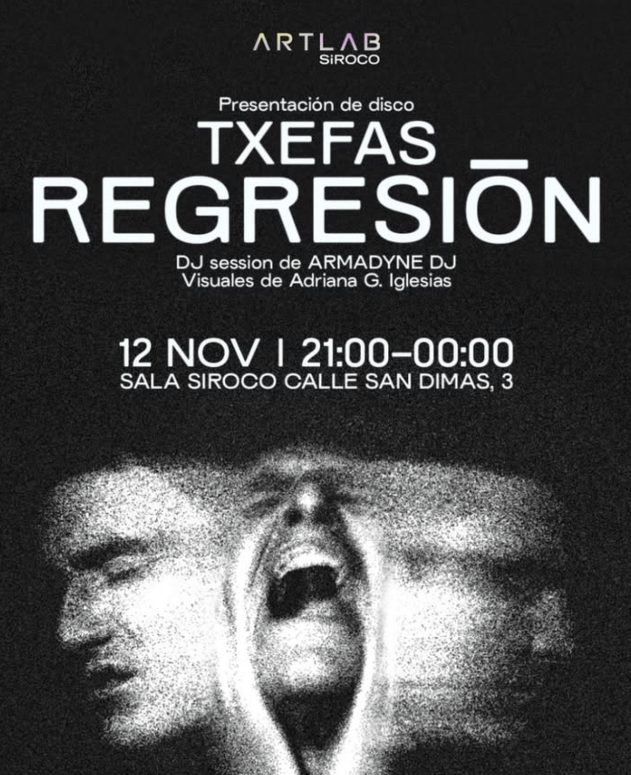 Presentación de disco TXEFAS - REGRESIÓN. DJ session de ARMADYNE DJ. Visuales de Adriana G. Iglesias.